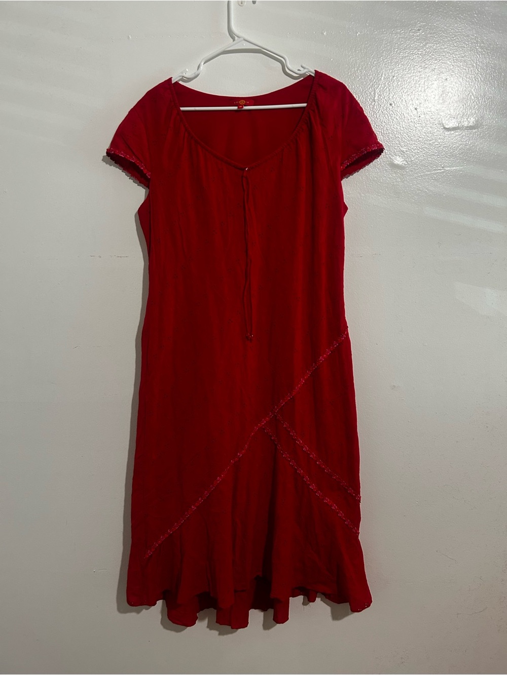 Sangria brand plus size red cotton midi dress